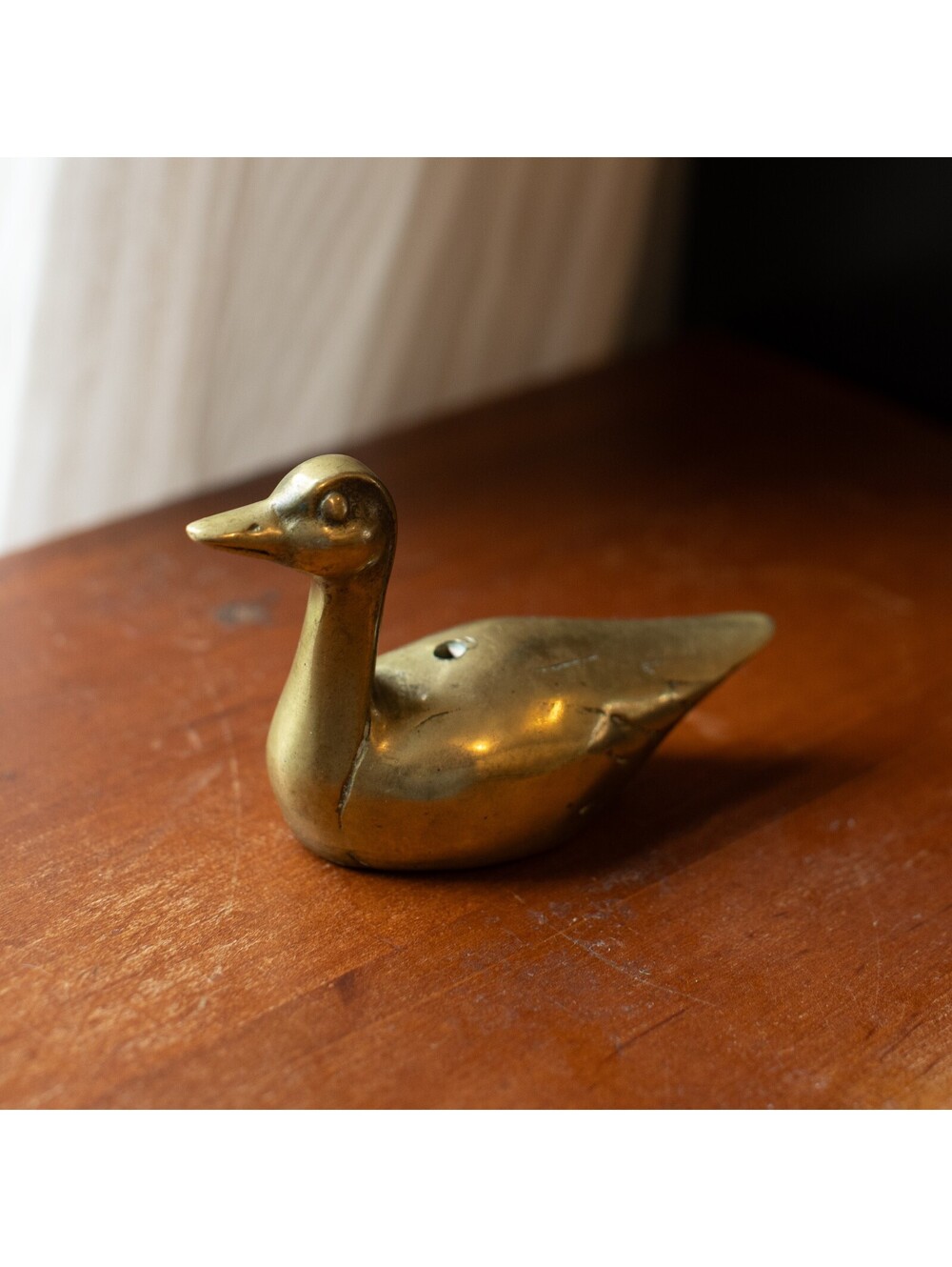 Vintage Brass Duck Figurine with Hollow Body